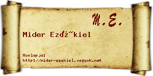 Mider Ezékiel névjegykártya